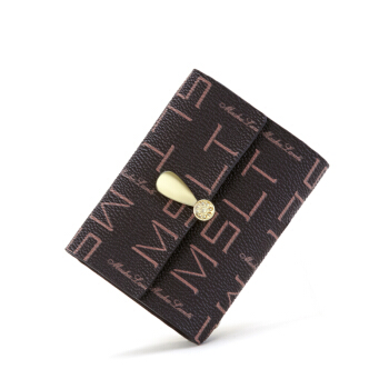 马莎兰缇 韩版印花多功能卡包零钱包实用生日礼物送妈妈女友老婆 啡色