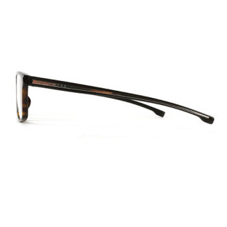 HUGO BOSS 雨果博斯 男款玳瑁色镜框棕色镜腿板材全框光学眼镜架眼镜框 0900/F POI 56MM