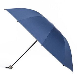 红叶雨伞 黑胶加大加固三折雨伞晴雨伞强力拒水一甩干商务伞 藏青色JD9902
