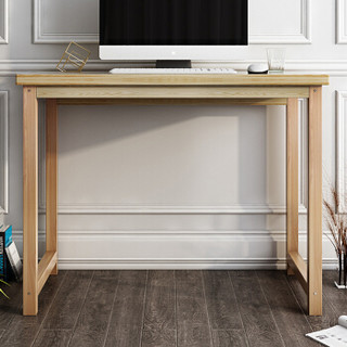 普拉塔（PULATA）电脑桌 台式家用现代简约办公桌 实木北欧笔记本书桌子 原木色 PLT262