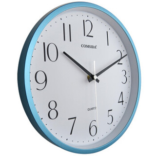 康时达（COMSIDA）挂钟客厅创意钟表现代简约静音时钟时尚个性卧室石英钟圆形挂表5855兰色
