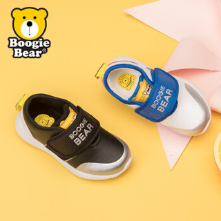 Boogie Bear童鞋儿童运动鞋男童跑步鞋2018秋季新款女童休闲鞋韩版 BB173S0301 黑色 32
