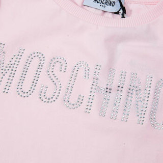 MOSCHINO 莫斯奇诺 奢侈品童装 春夏款 女童粉色混纺T恤 HAM024 LBA00 50413 6A