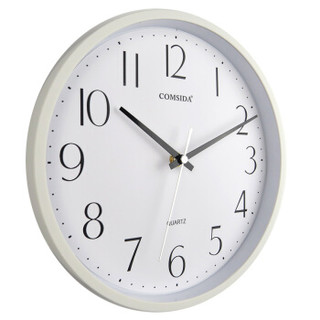 康时达（COMSIDA）挂钟客厅创意钟表现代简约静音时钟时尚个性卧室石英钟圆形挂表5855白色
