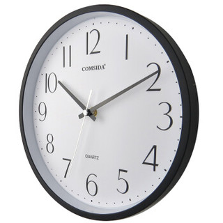 康时达（COMSIDA）挂钟客厅创意钟表现代简约静音时钟时尚个性卧室石英钟圆形挂表5855黑色