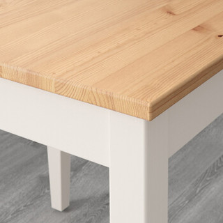 爱必居（ABIT）实木电脑桌 简约餐桌台式书桌子 罕姆118CM原木色+白色