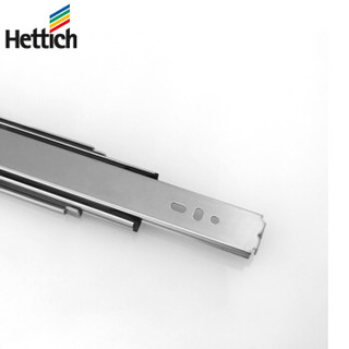 海蒂诗 Hettich KA5632cc-016-W抽屉轨道阻尼缓冲滑轨滑道衣橱柜三节轨道导轨滑槽静音加厚16寸钢色一副2条