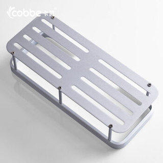 卡贝（Cobbe）卫浴五金挂件太空铝置物架浴室转角卫生间方型单层网篮置物