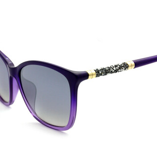 SWAROVSKI 施华洛世奇 女款 方框紫色镜框灰色镜片眼镜太阳镜 SK185-D-81U 59MM