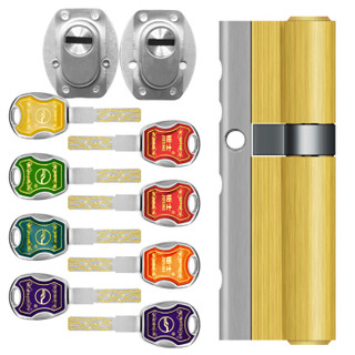 钜士（jushi）防盗门锁芯 纯铜多轨道36叶片C级门锁 家用防盗门锁 JS-65Z32.5