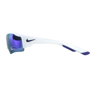 耐克（NIKE）中性款白色镜框白色镜腿蓝色LOGO蓝色反光膜镜片板材眼镜 太阳镜 EV0898 105