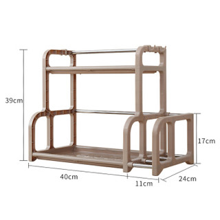 美达斯 调料收纳架 厨房置物架 调味用品砧板刀架储物架子 浅咖啡色13537