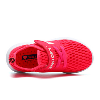 史努比（SNOOPY）童鞋儿童运动鞋 男童女童休闲透气单网跑步鞋 S812A2805洋红35