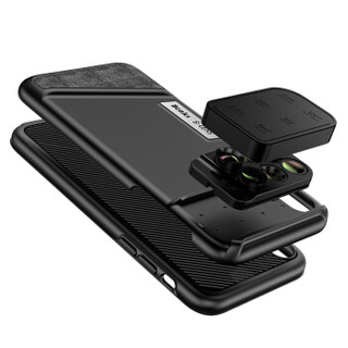 邦克仕(Benks)苹果iPhoneX拍照手机壳 iX手机镜头保护壳 广角鱼眼长焦微距多合一高清摄影保护套 黑色