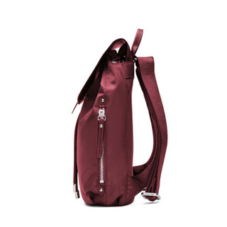 Lipault 双肩包 女士休闲时尚背包 纯色抽带防泼水包包P66*70002紫酱红
