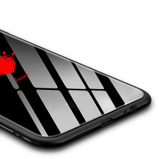 斯得弗（STRYFER）苹果6/6s plus手机壳 iPhone6/6sP全包防摔硅胶软边个性男女潮彩绘玻璃保护套-微笑好彩黑