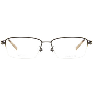 CHOPARD 萧邦 男款枪色半框镜框枪色镜腿光学眼镜架眼镜框 VCHC45K 0584 57mm