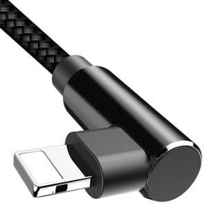 KOOLIFE 苹果数据线 双弯头手机充电线 游戏快充 USB电源线适用于iPhoneX/8Plus/7/6s/SE/5/iPad-黑色