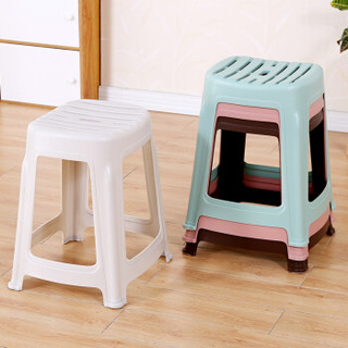 华恺之星 休闲椅凳子 家用餐椅圆凳 塑料凳HK5080灰白