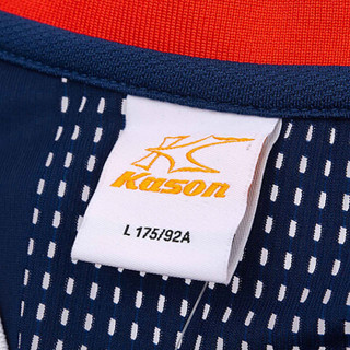 KASON 凯胜 透气V领运动服羽毛球服男款凉爽 比赛系列 短袖T恤   FAYM021-3 藏青蓝 XL