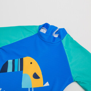 款儿童泳衣男童女童卡通四色连体速干透气游泳衣 le032018 蓝色大嘴鸟