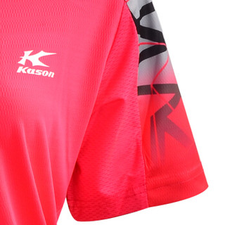 KASON 凯胜 男士运动短袖新款羽毛球服T恤透气速干 羽毛球系列 FAYN001-4 荧光洋红 XL