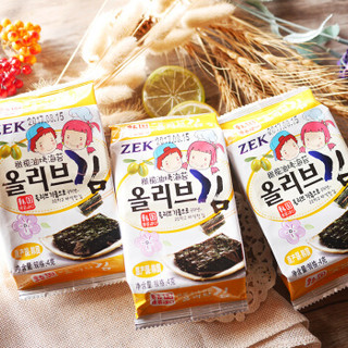 韩国进口 ZEK 海苔紫菜 橄榄油味4g*3包 休闲进口儿童即食海味零食