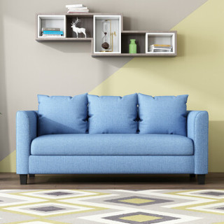 杜沃 沙发 北欧客厅家具 布艺沙发 简约小户型沙发组合 可拆洗三人沙发 懒人沙发 B1 1.82米 蓝色