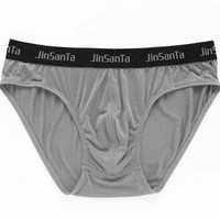 金三塔 内裤男桑蚕丝亲肤透气中腰内裤 NZM063 灰色9300-3 XXXL