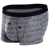 恒源祥 男士内裤男平角裤棉u凸中腰短裤头男式四角内裤4条精美礼盒 新颖字母组合 185/110 (XXXL) (黑色、L、平角裤、棉质)