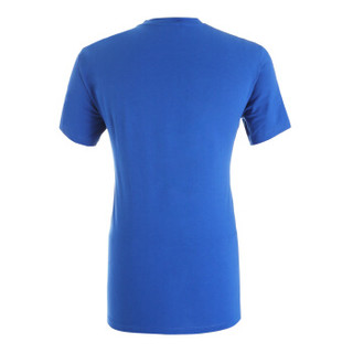 Trussardi 杜鲁萨迪 男士蓝色棉质字母LOGO圆领短袖T恤  32T00056 1T000801