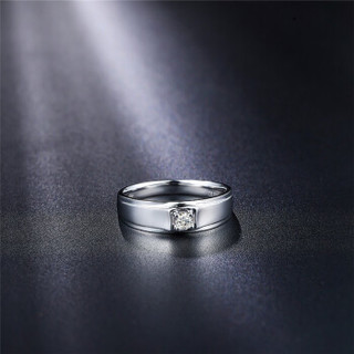 鸣钻国际 挚爱 白18k金钻戒 钻石戒指结婚订婚男戒 情侣对戒男款