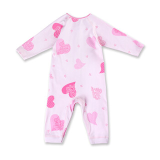 爱慕儿童童装森林小伙伴长袖婴幼儿连体衣爬服心形棉质内衣 AK475N11粉色印花80