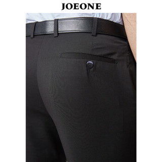 九牧王（JOEONE）西裤 男士青年中年商务筒西装上班舒适裤子100黑色JA282024T