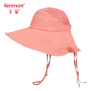 卡蒙（Kenmont）km-3521 大檐凉帽太阳帽女夏遮阳帽户外防晒防紫外线帽百搭可折叠骑车 阿卡珊瑚 可调节 57cm