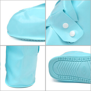 通克 TONGKE 男女雨鞋套中筒加厚耐磨底防滑下天水成人 浅蓝色（透明） XL(40-41）