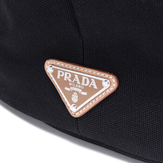 PRADA 普拉达 女士黑色LOGO图案织物手提单肩包 1BG161 ZKI F0002 V OOO