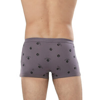 Langsha 浪莎 男士内裤男平角裤中腰男式纯色棉质四角裤u凸短裤头4条混色装 印花款 185/XXXL (黑色、XXXL、平角裤、棉)