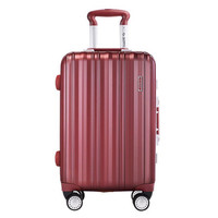 SUMMIT 铝框拉杆箱万向轮20英寸旅行箱 PC材质男女行李箱 登机箱 PCH154酒红