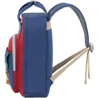SUISSEWIN 瑞世 书包 时尚休闲学院双肩包电脑包 防泼水户外旅行包 SN17107深蓝/砖红色