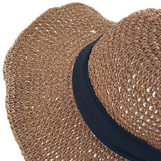 MAXVIVI 遮阳帽户外旅游出行草帽夏季女士太阳帽WMZ823021 卡其
