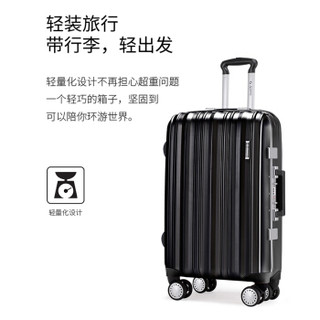 SUMMIT 铝框拉杆箱万向轮22英寸旅行箱 PC材质男女行李箱 登机箱 PCH154黑色