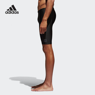 阿迪达斯（adidas）泳裤 男士五分泳衣 舒适及膝长裤健身游泳裤 泳装 BP5399  黑色 A/M