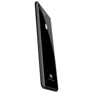 优加 oppor15手机壳 R15标准版手机套 全包防摔玻璃后盖硅胶软边保护套 黑色