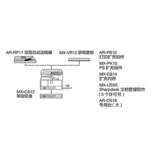 夏普(SHARP) AR-2648NV 黑白数码复合机 A3 夏普复印机 激光多功能网络打印一体机 主机+双面输稿器