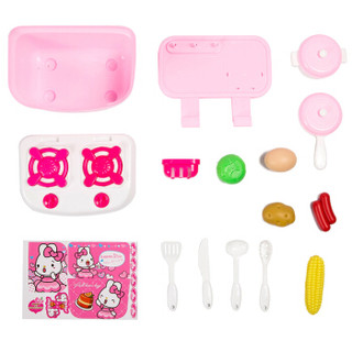 爸爸妈妈（babamama）儿童厨房玩具 过家家百变煮饭厨房玩具套装 16件套粉色 865