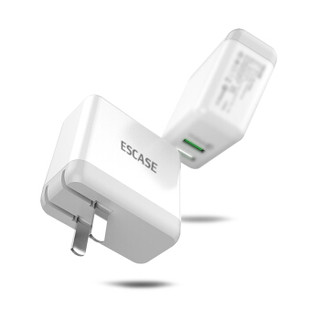 ESCASE 苹果充电器华为充电头QC3.0适用原装type-c手机线iPhone小米oppo三星vivo快充30W电源插头闪充QC02白