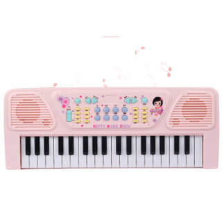 奥智嘉 儿童玩具 宝宝早教电子琴钢琴37键键盘带麦克风 女孩玩具礼物
