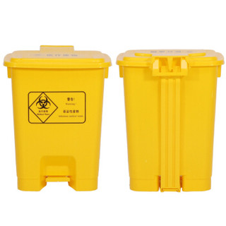 科力邦（Kelibang） 医疗垃圾桶 医用垃圾箱卫生桶商用有盖垃圾桶废物回收箱翻盖20升 KB1010 黄色脚踏款