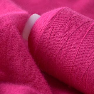 牧心 羊绒线毛线 26/2中细线 手编机织均可 婴儿宝宝毛线 围巾线Z08 亮玫红